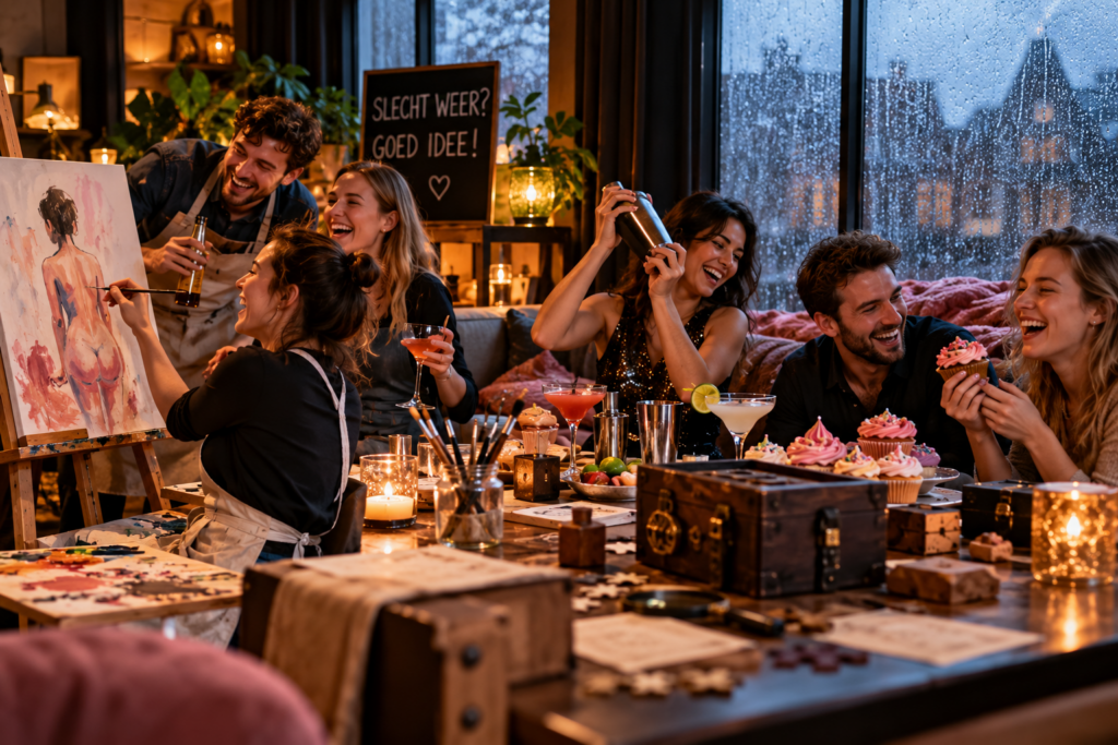 Wat kan ik doen bij slecht weer tijdens een vrijgezellenfeest?